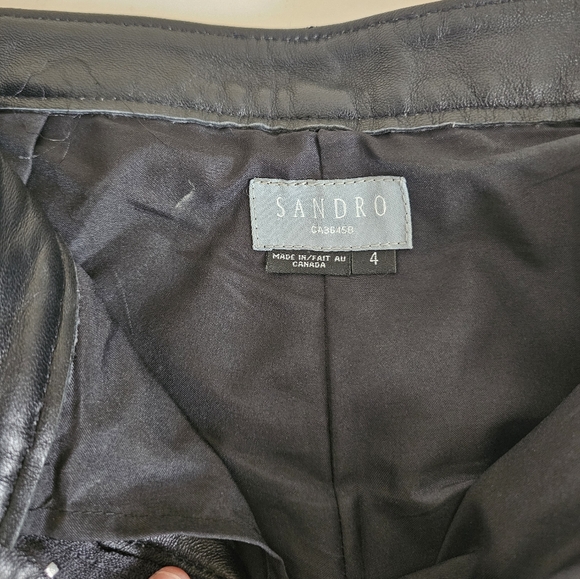 Sandro Flare Leather Trousers. Size 4 - Picture 10 of 13